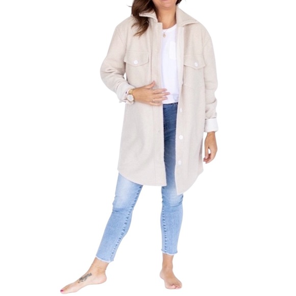 Jackson Rowe Jackets & Blazers - Jackson Rowe x Jillian Harris The Scholar Shacket Warm Vanilla Heart Jacket XS
